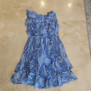 Tommy Hilfiger Blue and White Paisley Dress
